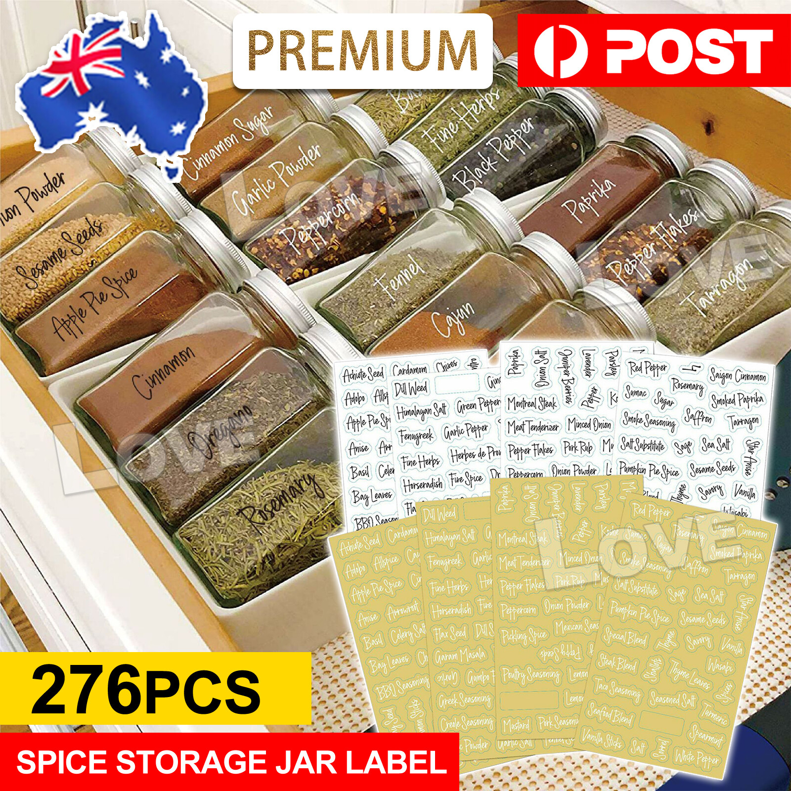 276 Stickers Spice Herb Storage Jar Labels Decals Pantry as show 146 250mm Other