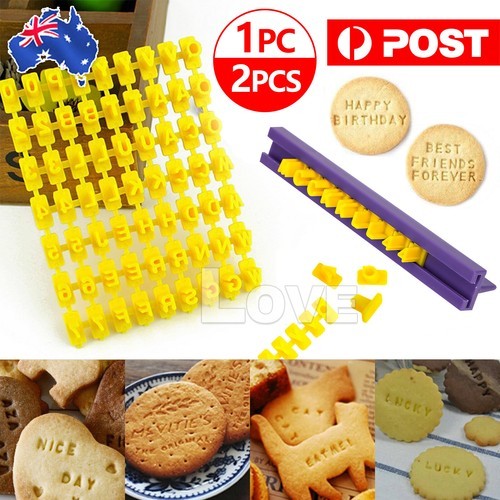Fondant Cake Alphabet Letter Number Cookies Biscuit Stamp Embosser Mold Cutter