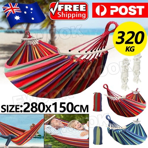 320KG Double Hanging Hammock Outdoor Garden Travel Beach Swinging Bed Camping