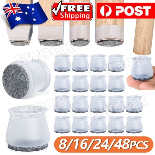 48PCS Ruby Slider Chair Leg Protector For Hardwood Floors Fits All Shape Double