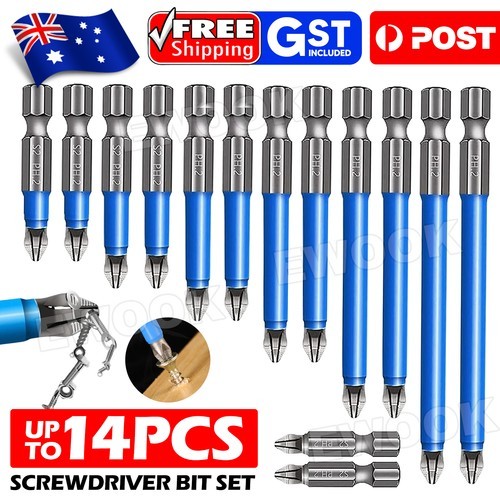 7/14 Pcs Magnetic Anti-Slip Drill Bit PH2 Cross Set Screwdriver 25mm-150mm as