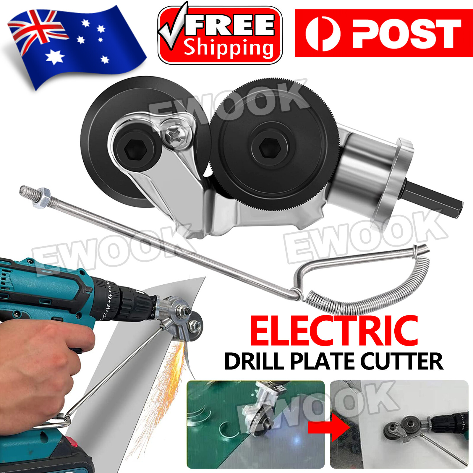 Safe and Durable Electric Drill Plate Cutter Attachment Shears AU Bit Array One