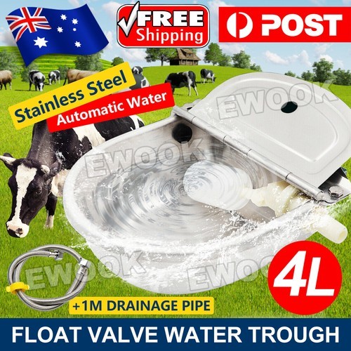 Stainless Water Trough Bowl Automatic Drinking For Dog Horse Chicken Auto Fill