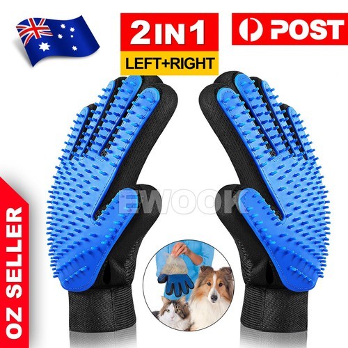 True Touch Pet Grooming Glove Brush Comb Dog Cat Hair Removal Care Bath Massage