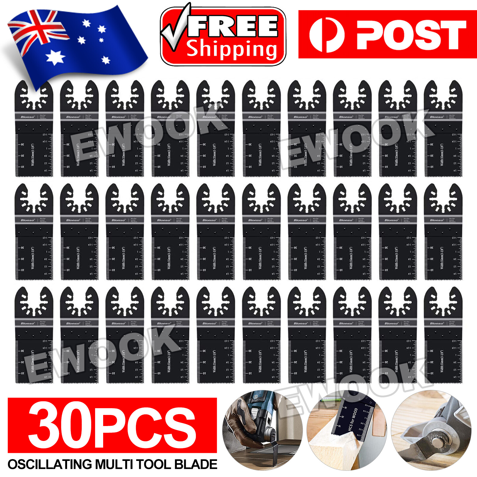 30PCS Oscillating Multi Tool Blade Saw Wood Metal Cutter For Dewalt Fein As Show