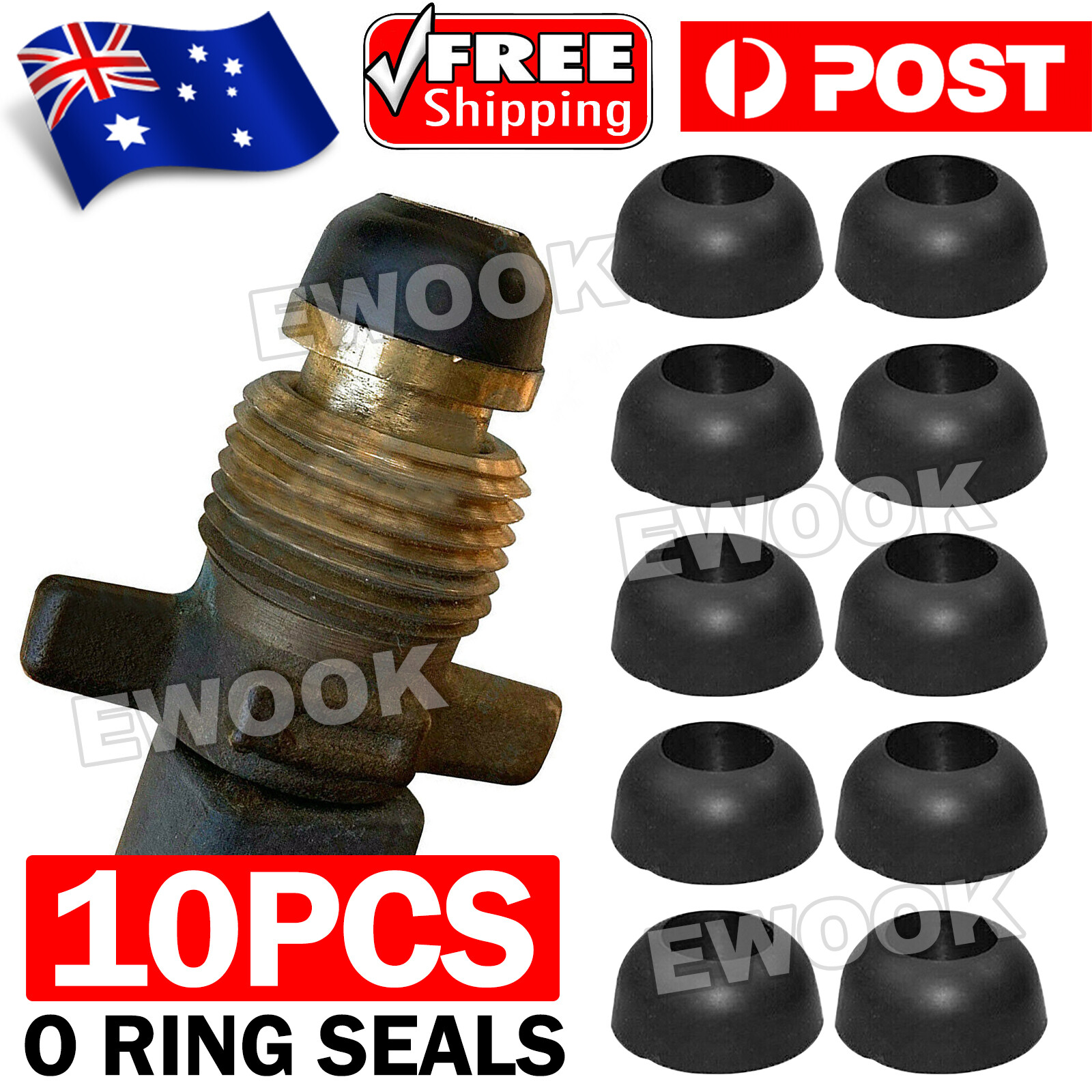 10x Black Rubber Seals Bull Nose Dome Shaped Ring For Gas Regulator BBQ Stove to