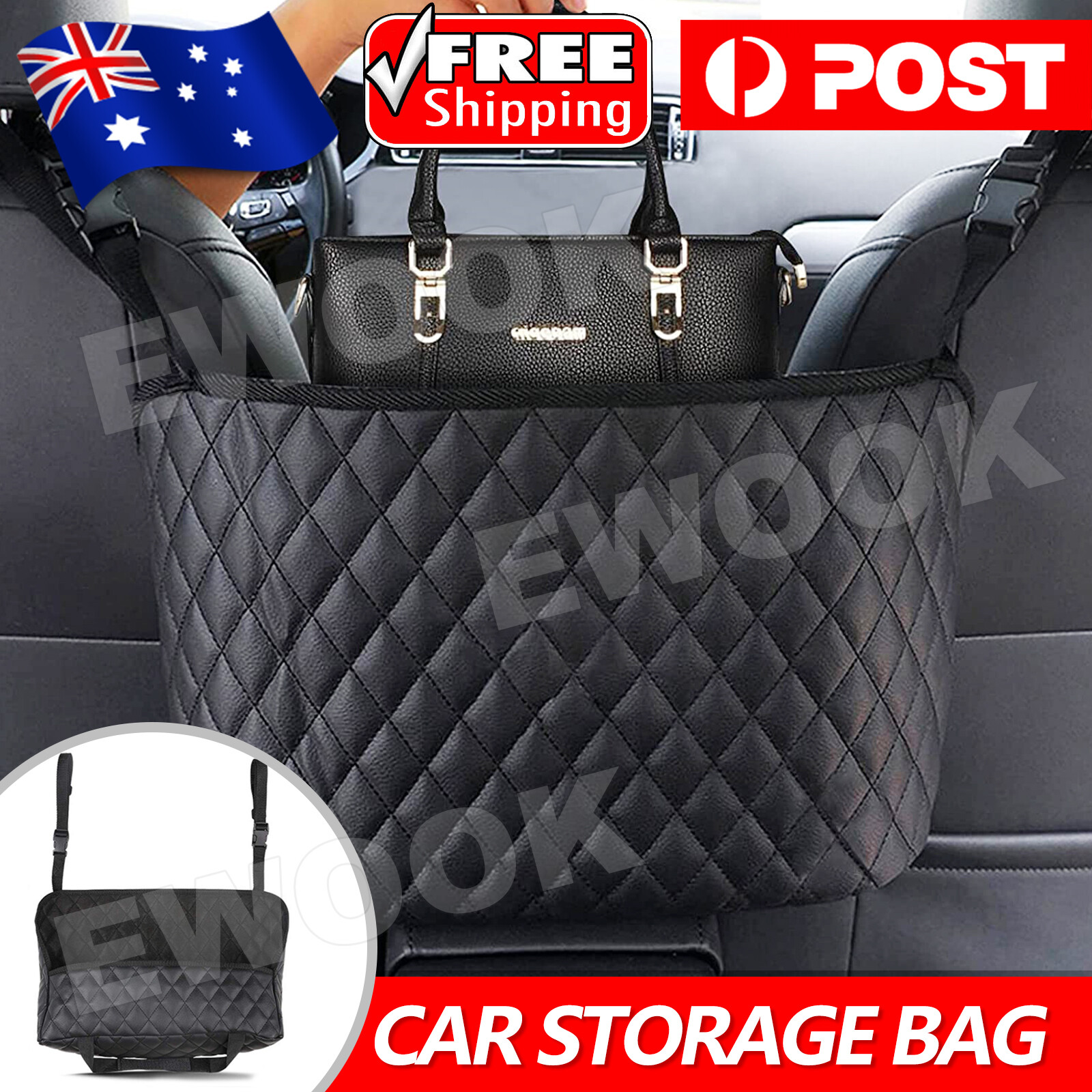 Unbranded/Generic Car Organiser Net Pocket Handbag Holder Between Seat Storage