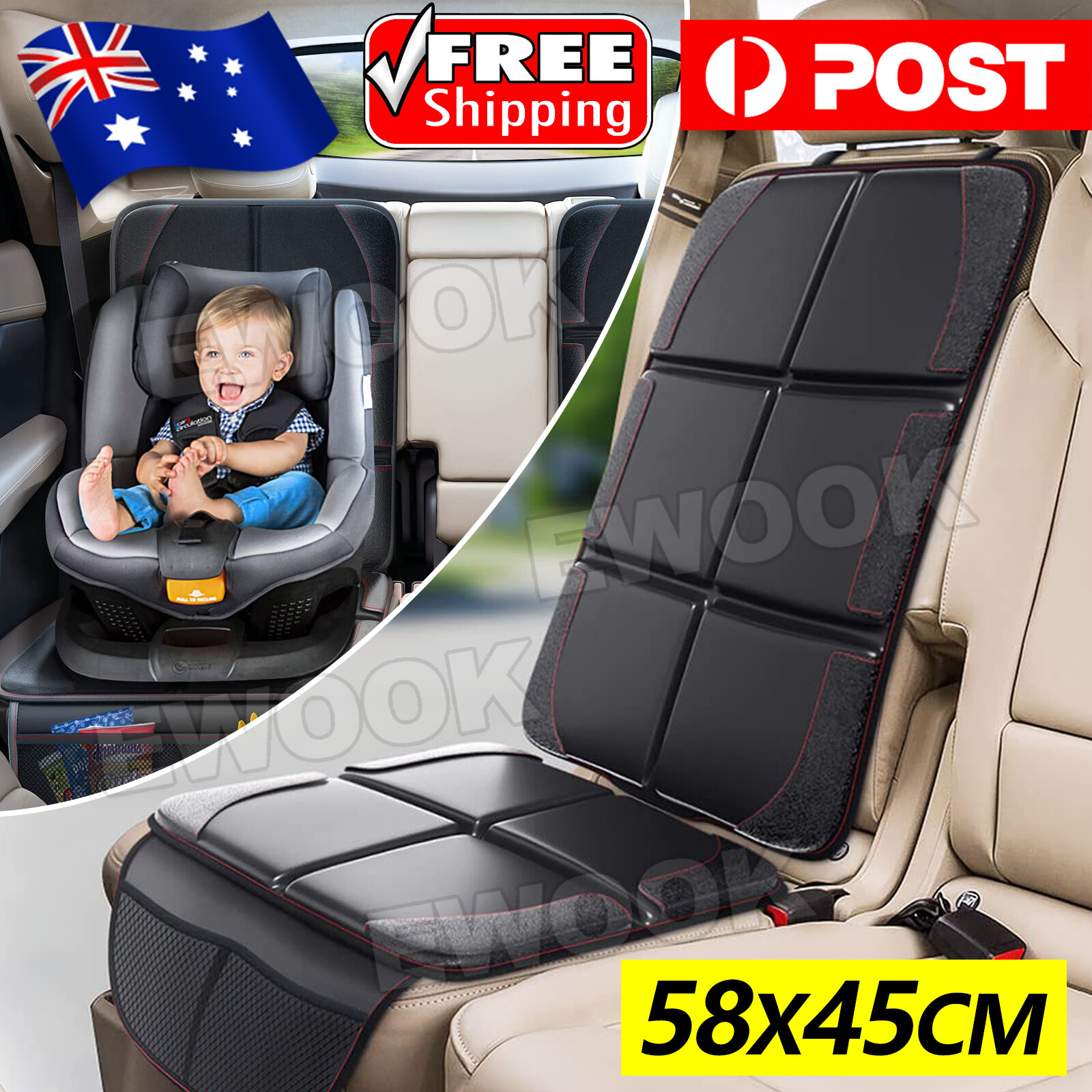 Extra Large Car Baby Seat Protector Cover Cushion Anti-Slip Waterproof Safety As