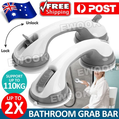 2x Bathroom Aid Bath Grip Bar Handle Shower Hand Grab Safety Suction Rail Sucker
