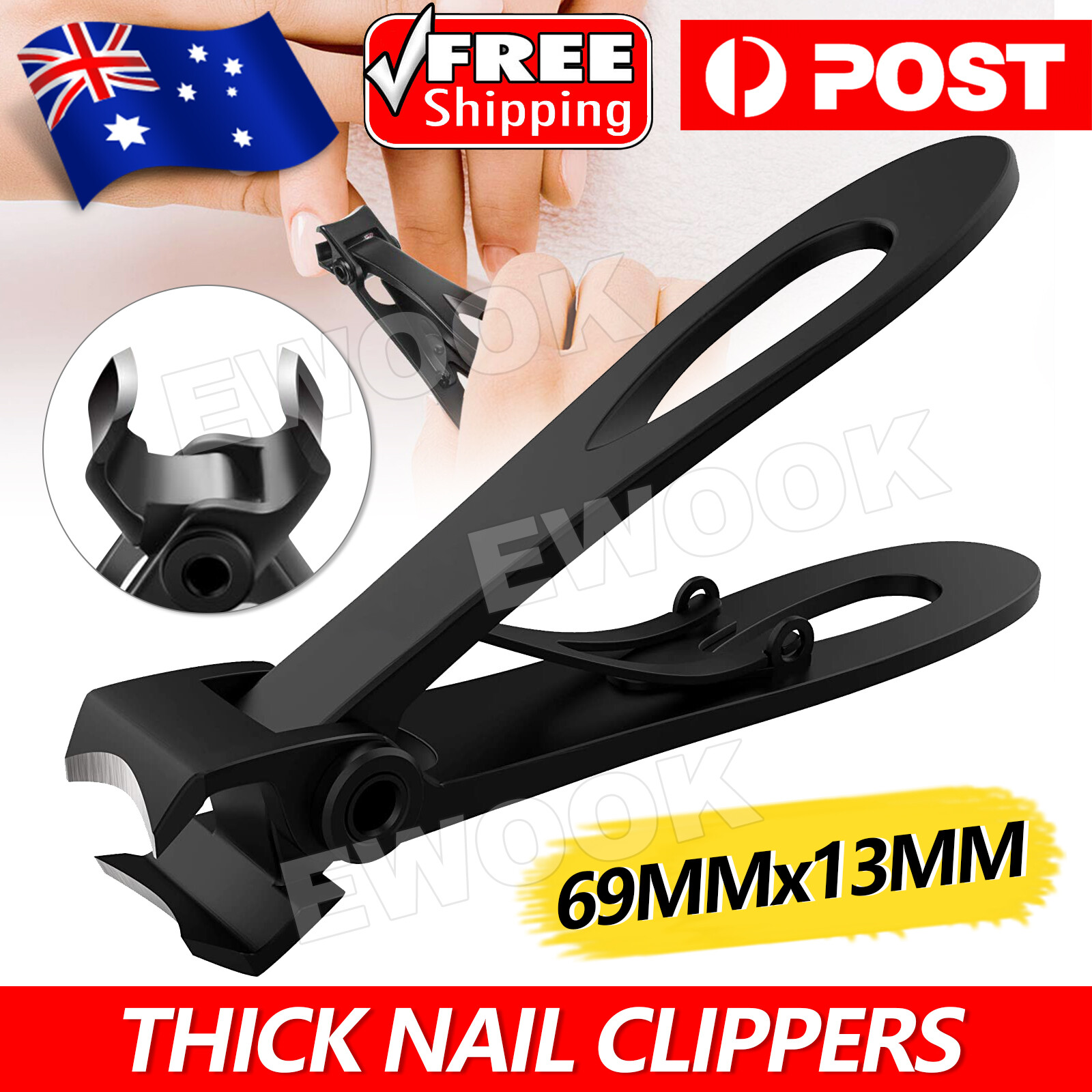 AU Extra Large Toe Nail Clippers Wide Jaw Opening Cutter For Thick Stailess None