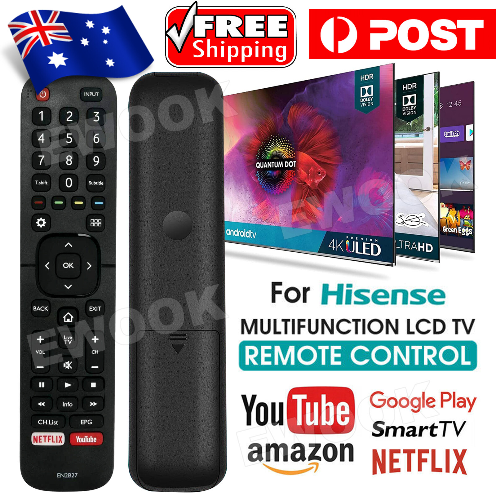 For Hisense TV Remote EN2B27 ORIGINAL OEM Control EN-2B27 RC3394402/01 3139 238