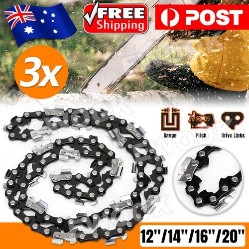 3PCS Chainsaw Chain Blade Saw Semi Chisel 10 12 14 16 18 20 22 Inch 2 Easy to LP