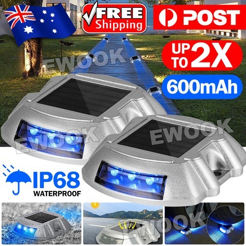 1/2x Solar Driveway Lights Deck Pathway Dock LED Safety Deck/Step Garden Fence