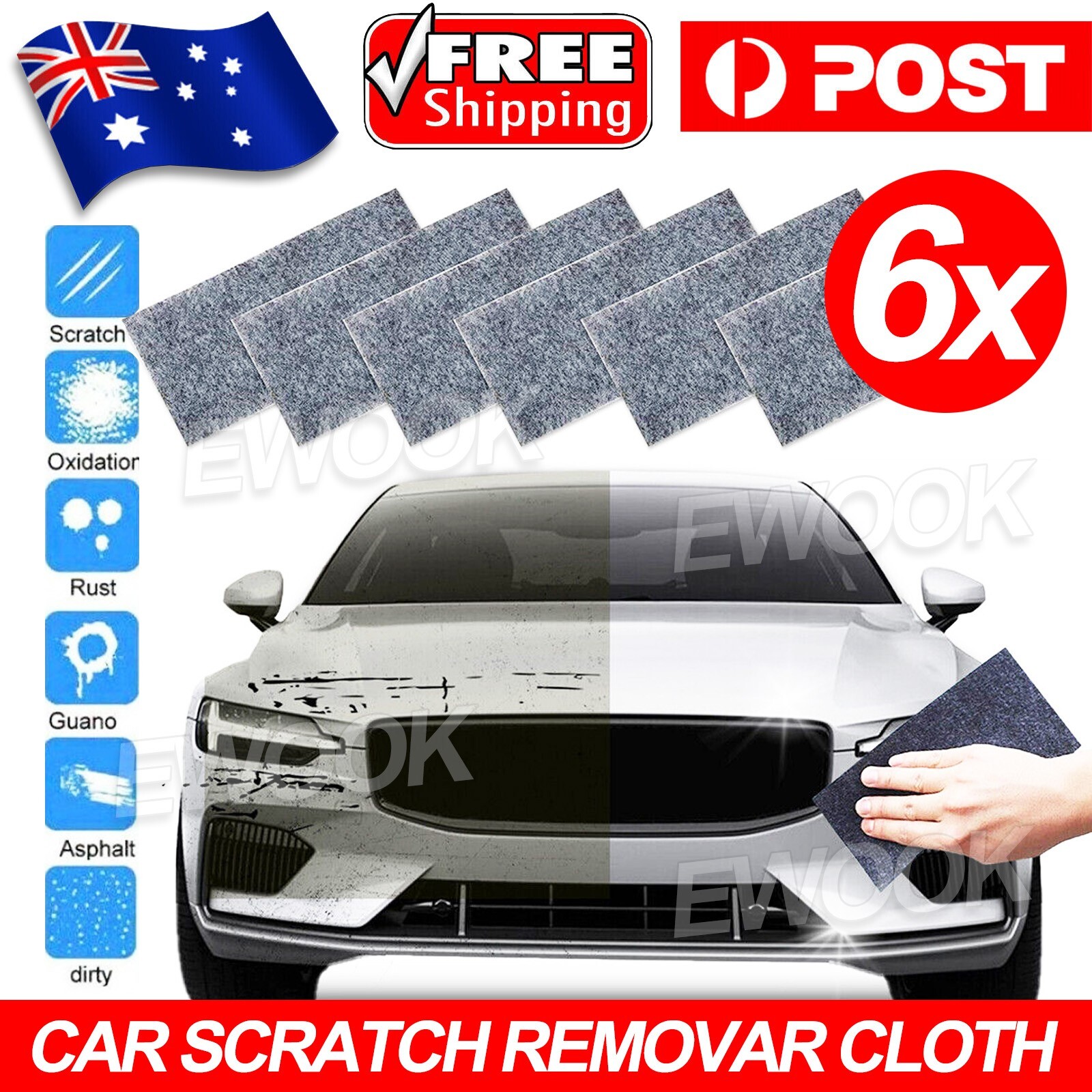 6 Pcs Nano Sparkle Cloth for Car Scratches Magic Scratch Remover Other Care