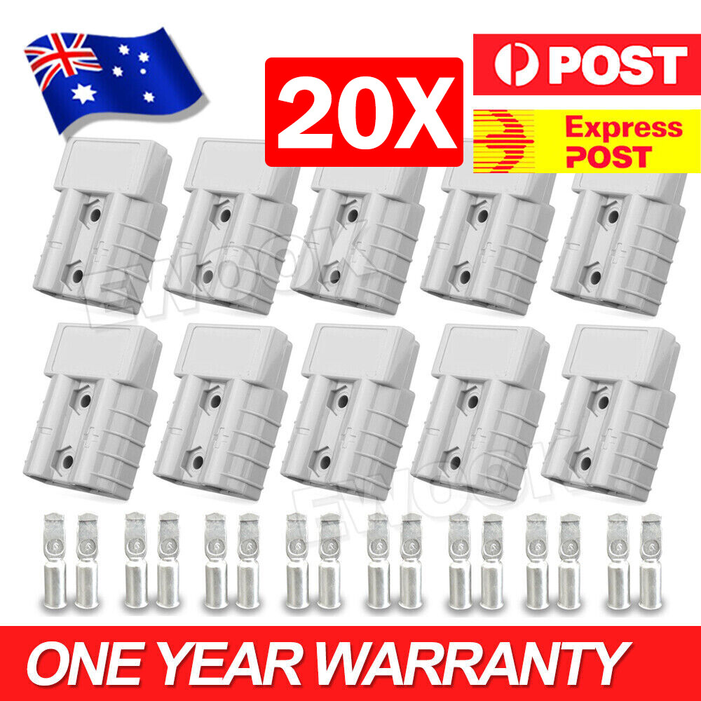 20X Anderson Style Plug Connectors 50 AMP 6AWG 12-24V DC Power Tool AU 4x4 Side
