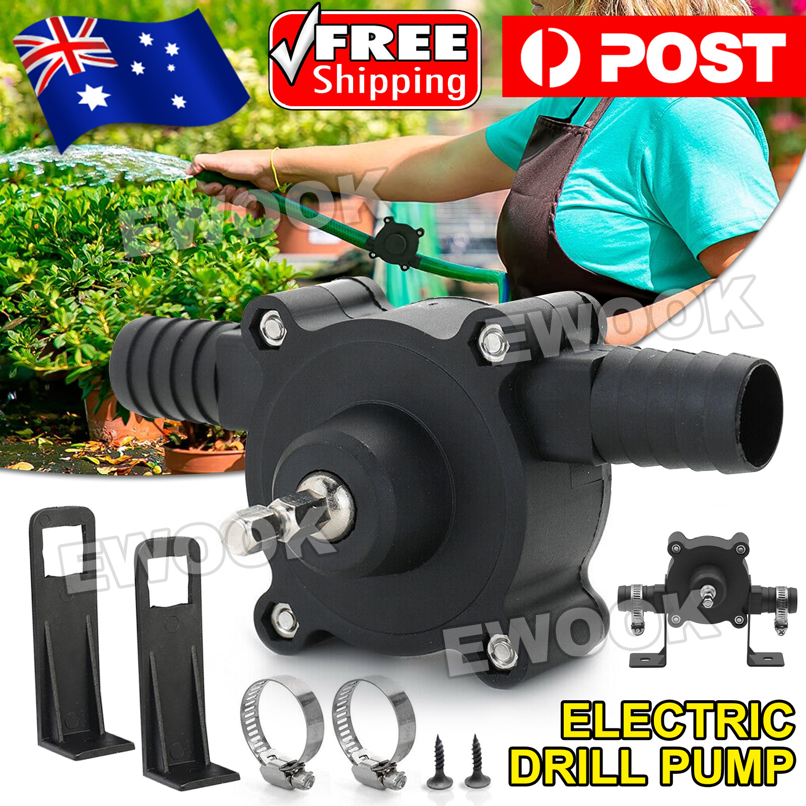 Hand Electric Drill Drive Self Priming Pump Water Oil Transfer Small Home As