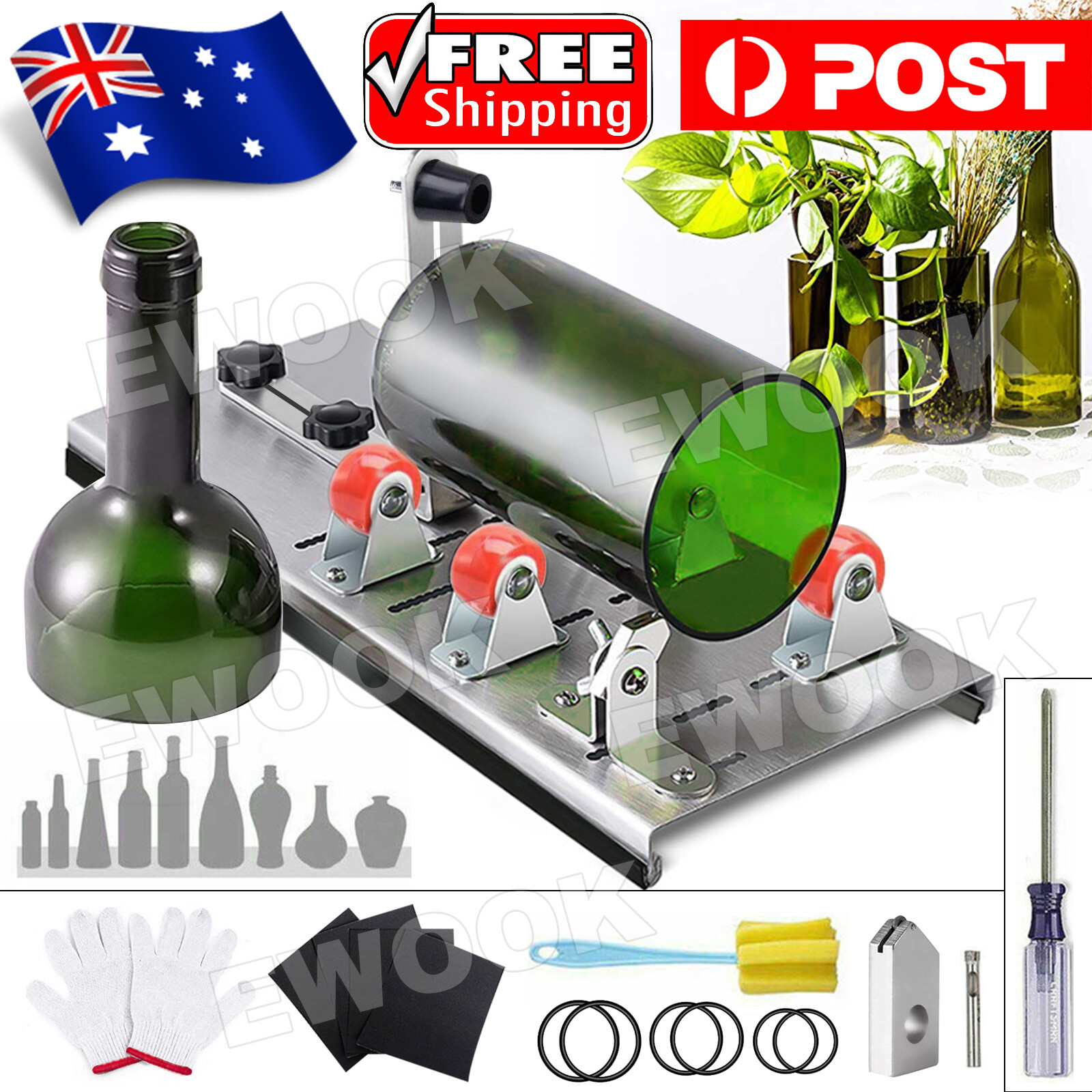 Glass Bottle Cutter Cutting Tool Upgrade Version Square Round AU as show steel