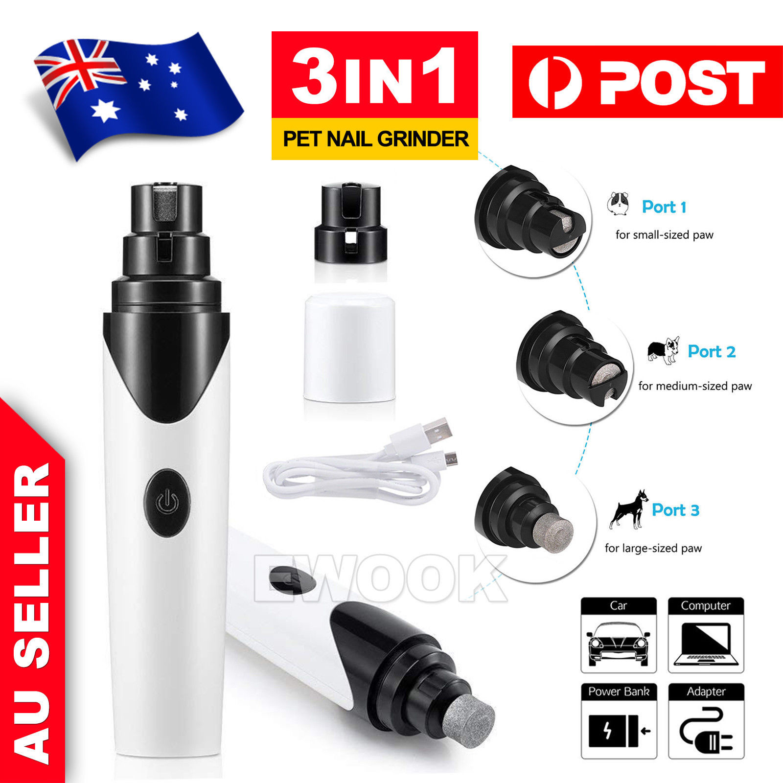Pet Clippers Dog Cat Nail Claw Grooming Grinder Trimmer Electric File 2025 Other