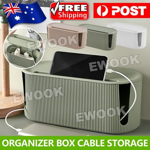 Organizer Box Cable Storage Tidy Wire Management Case Power Plug Socket Cord As