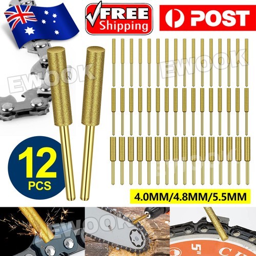 Unbrand 12X Diamond Chainsaw Sharpener Burr Grinder Chain Saw Drill Bits for AU