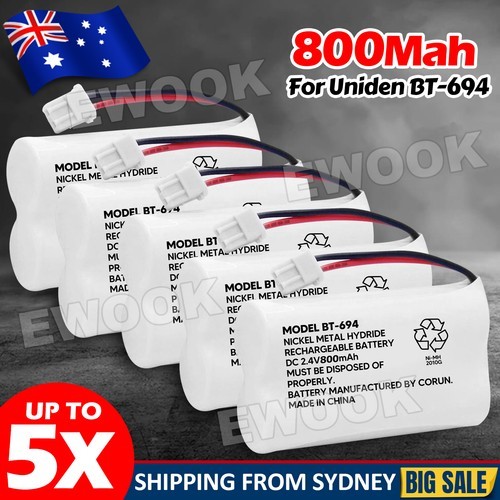Upto 5x 800mAh 2.4V Cordless Telephone Battery For Uniden BT-694 NI-MH Phone as