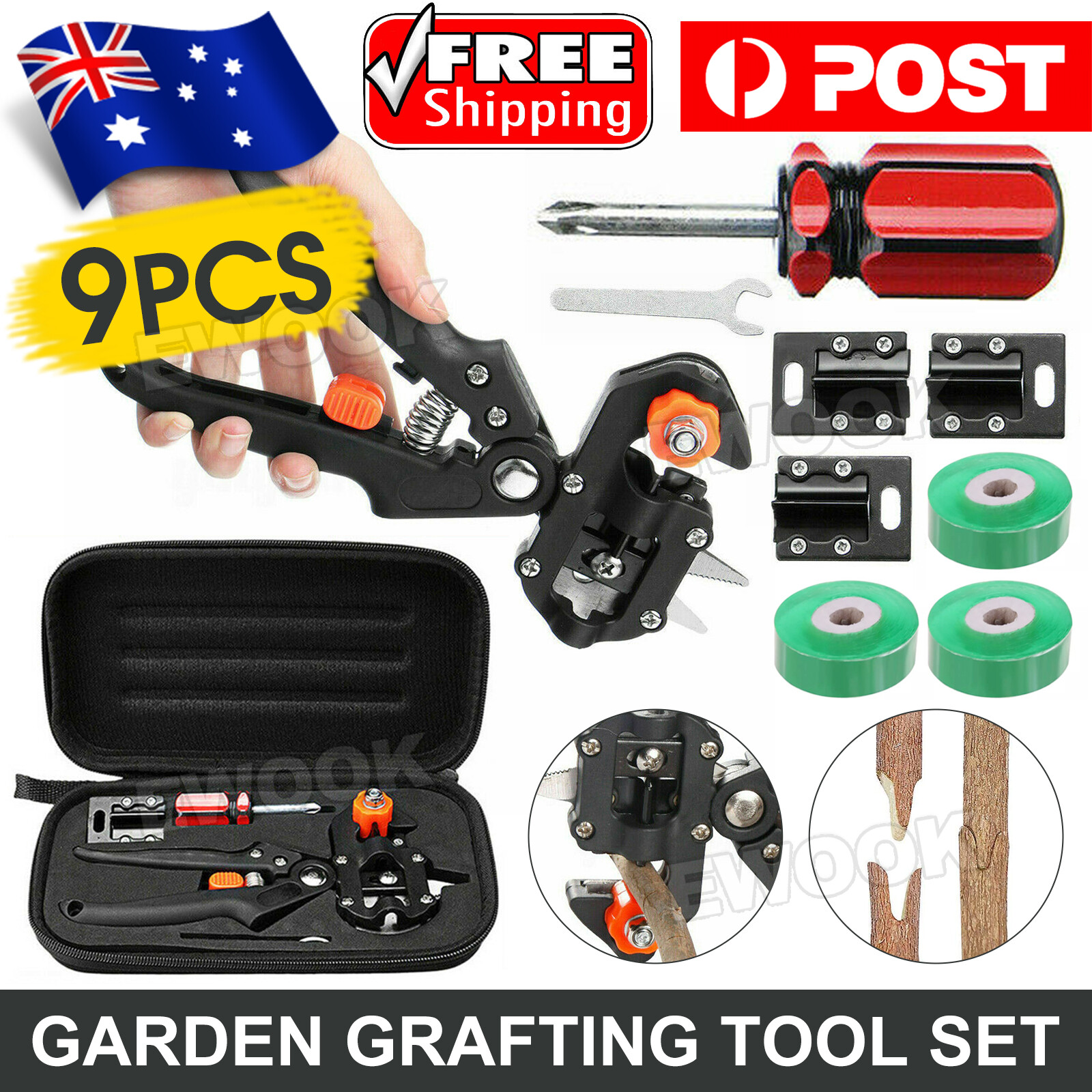 Garden Grafting Tool Set Kit Fruit Tree Pro Pruning Shears Scissor Cutting As