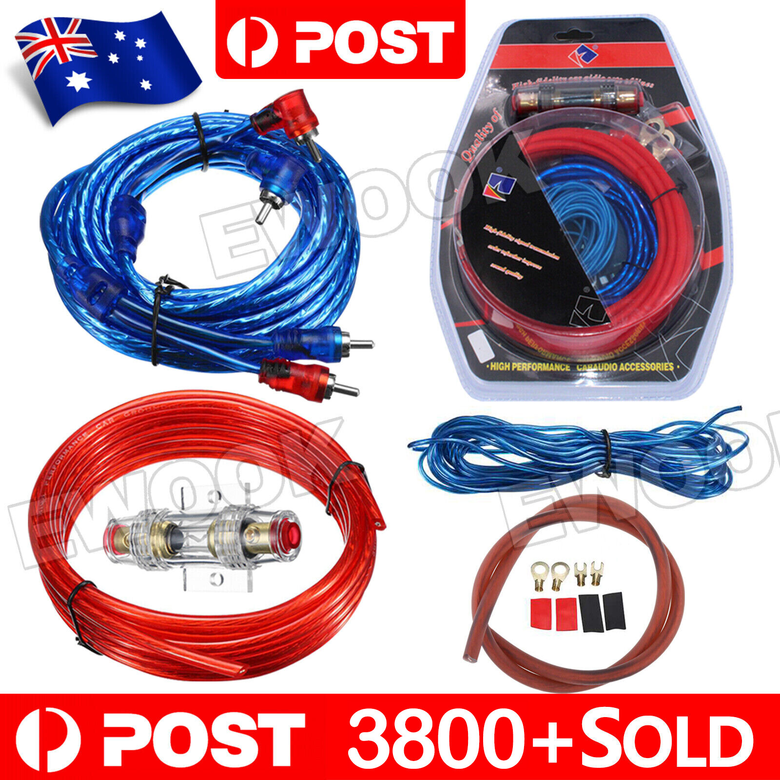 Unbranded/Generic OZ Car Amplifier Wiring Kit Audio Subwoofer AMP RCA Power AGU