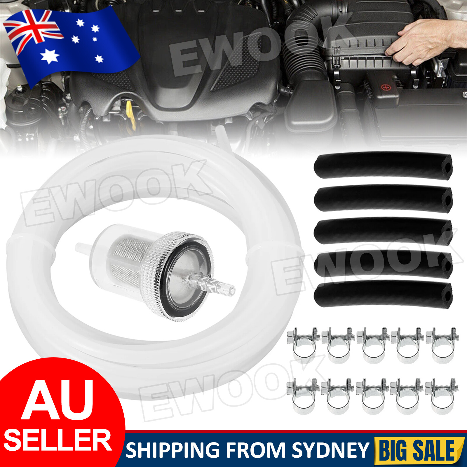 Diesel Heater Inline Fuel Filter Hose Clip Pipe Line Kit For Webasto Eberspacher