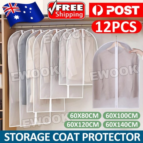 12x Dustproof Storage Bag Garment Dress Cover Suit Clothes Coat Jacket Protector