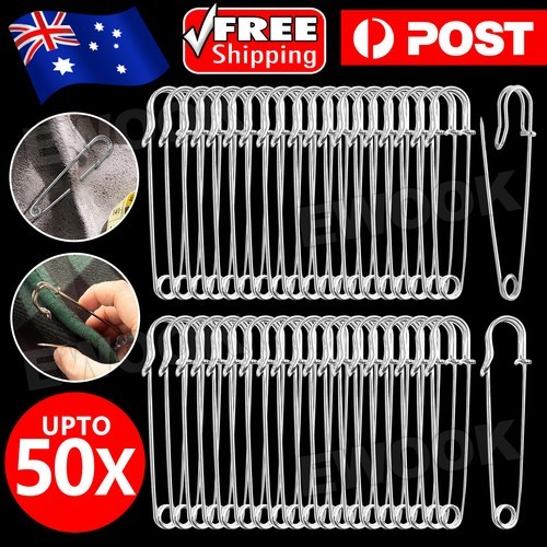 Up30X Large Safety Pins 3.5Inch 87mm Silver Tone Metal Craft Sewing Quilt Need