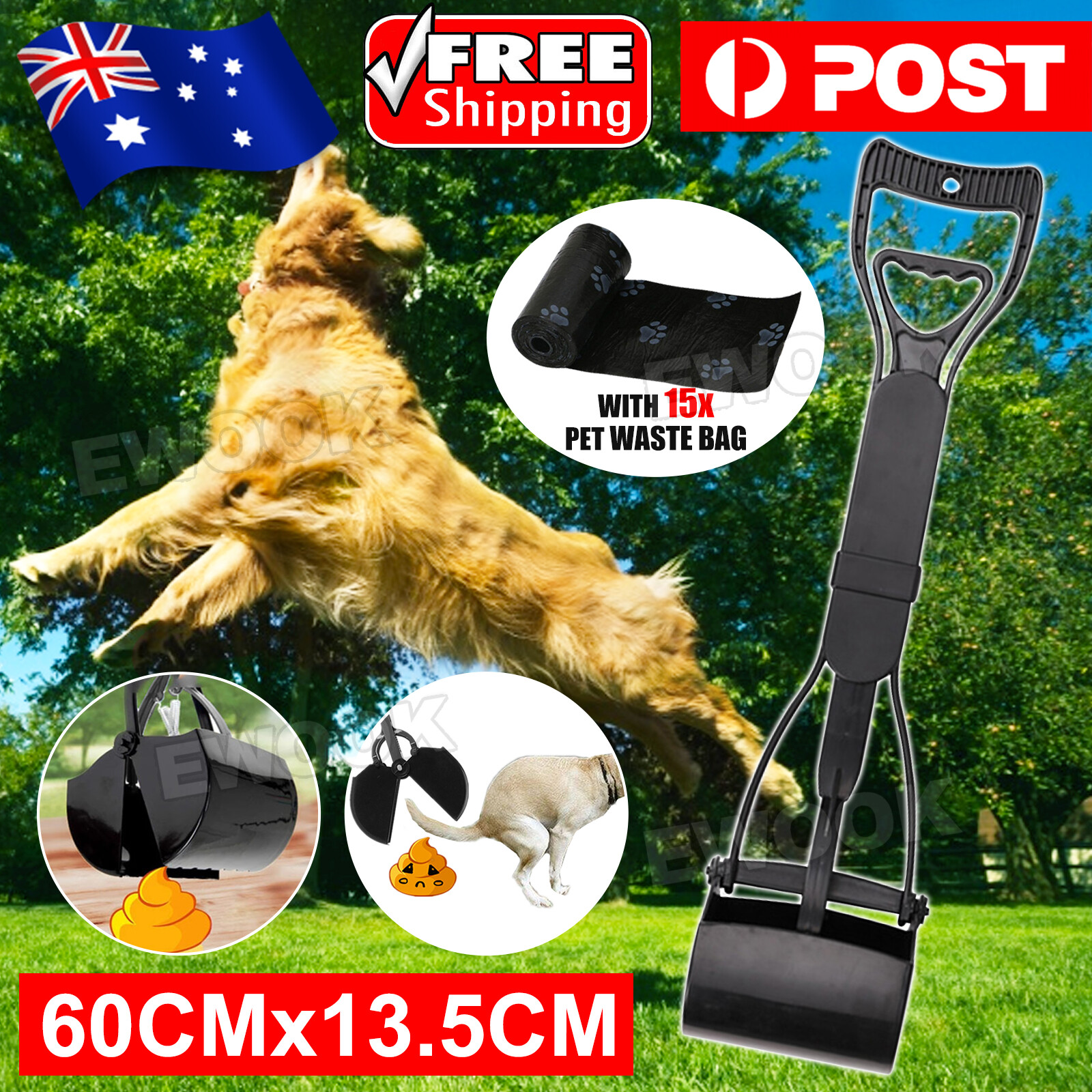 Pet Dog Waste Easy Pickup Pooper Scooper Walking Poo Poop Scoop Grabber Picker