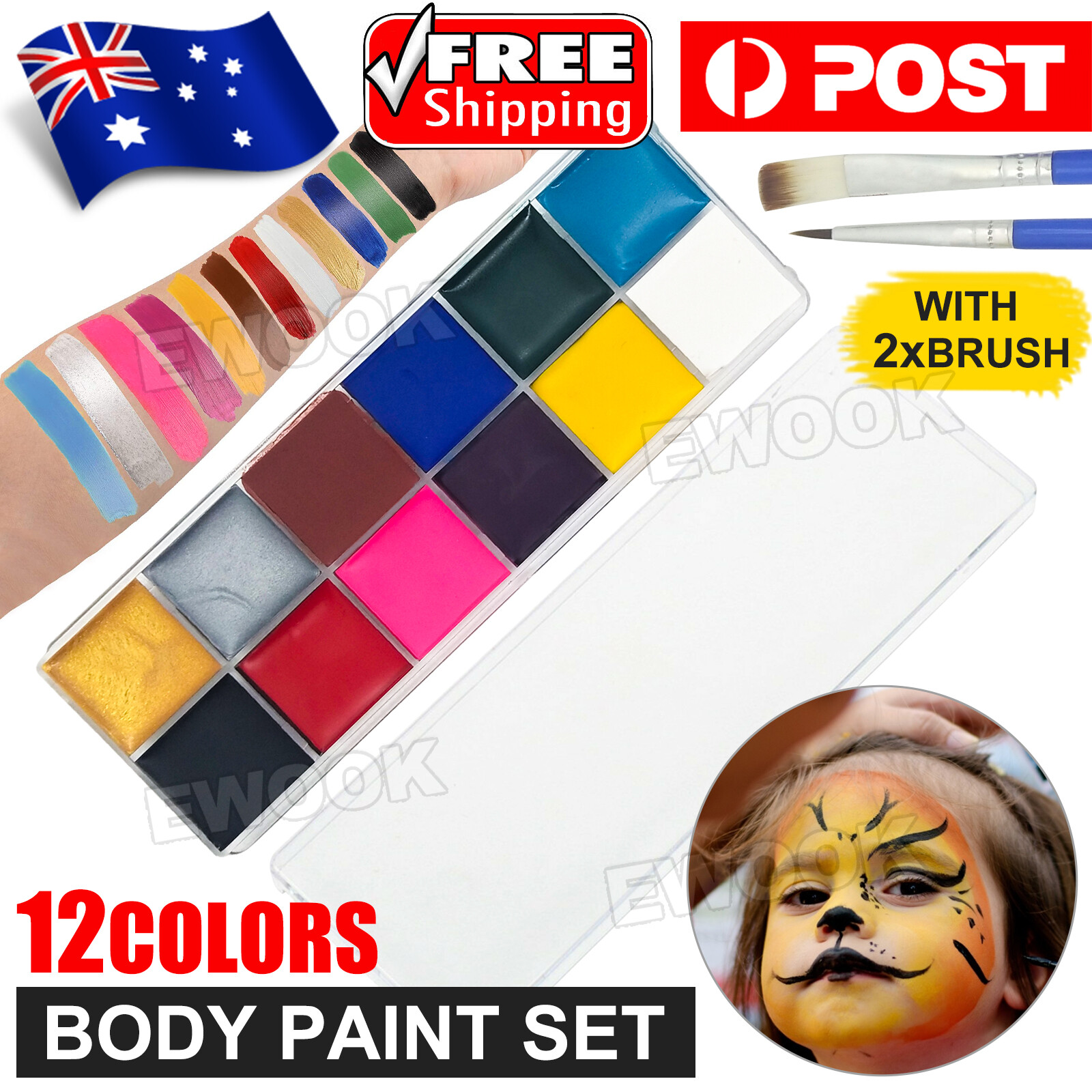 Professional Face Paint Kit Painting for kids Helloween Party Stencils Body