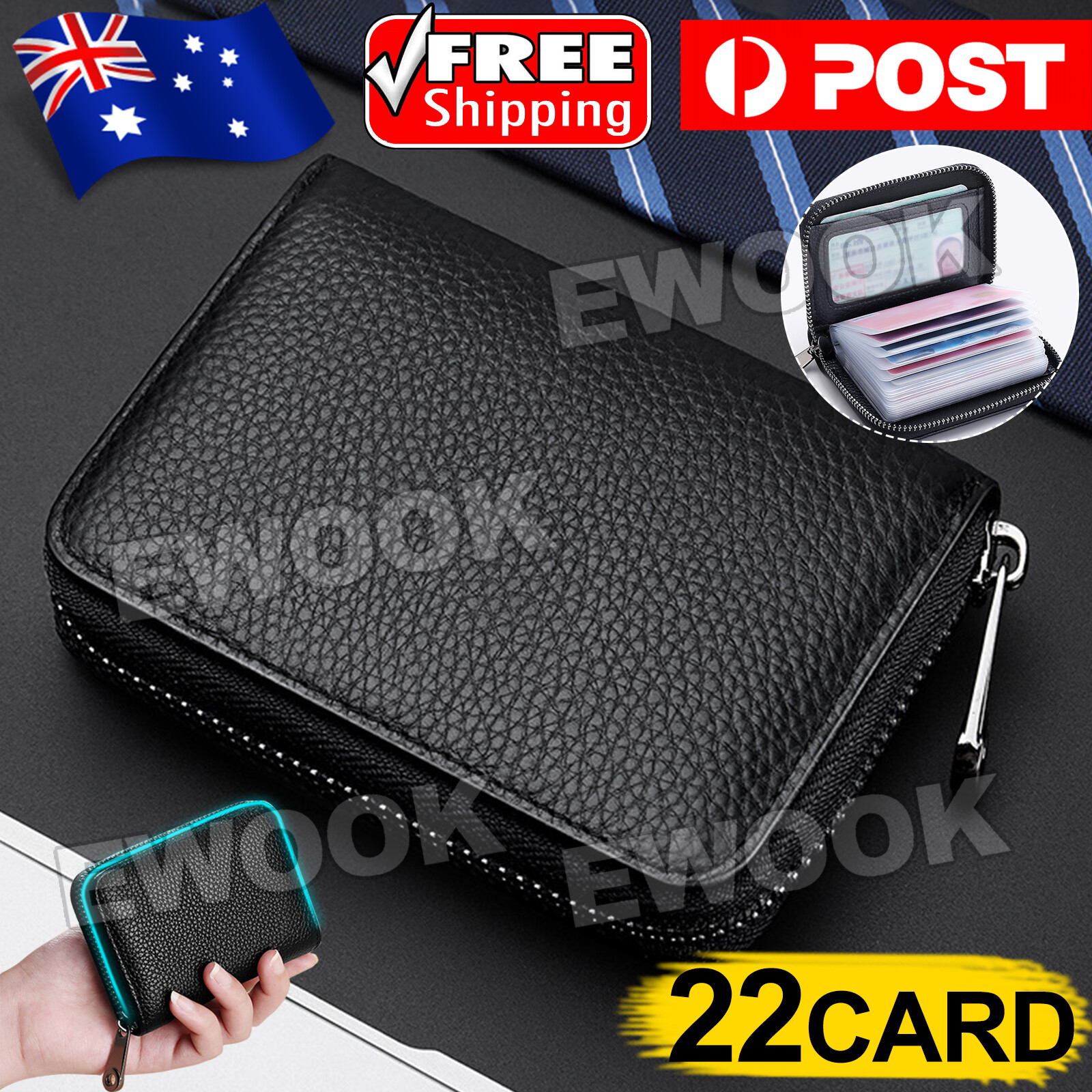 RFID Blocking Mini Leather 22 card Wallet Business Case Purse Credit Holder 20 2