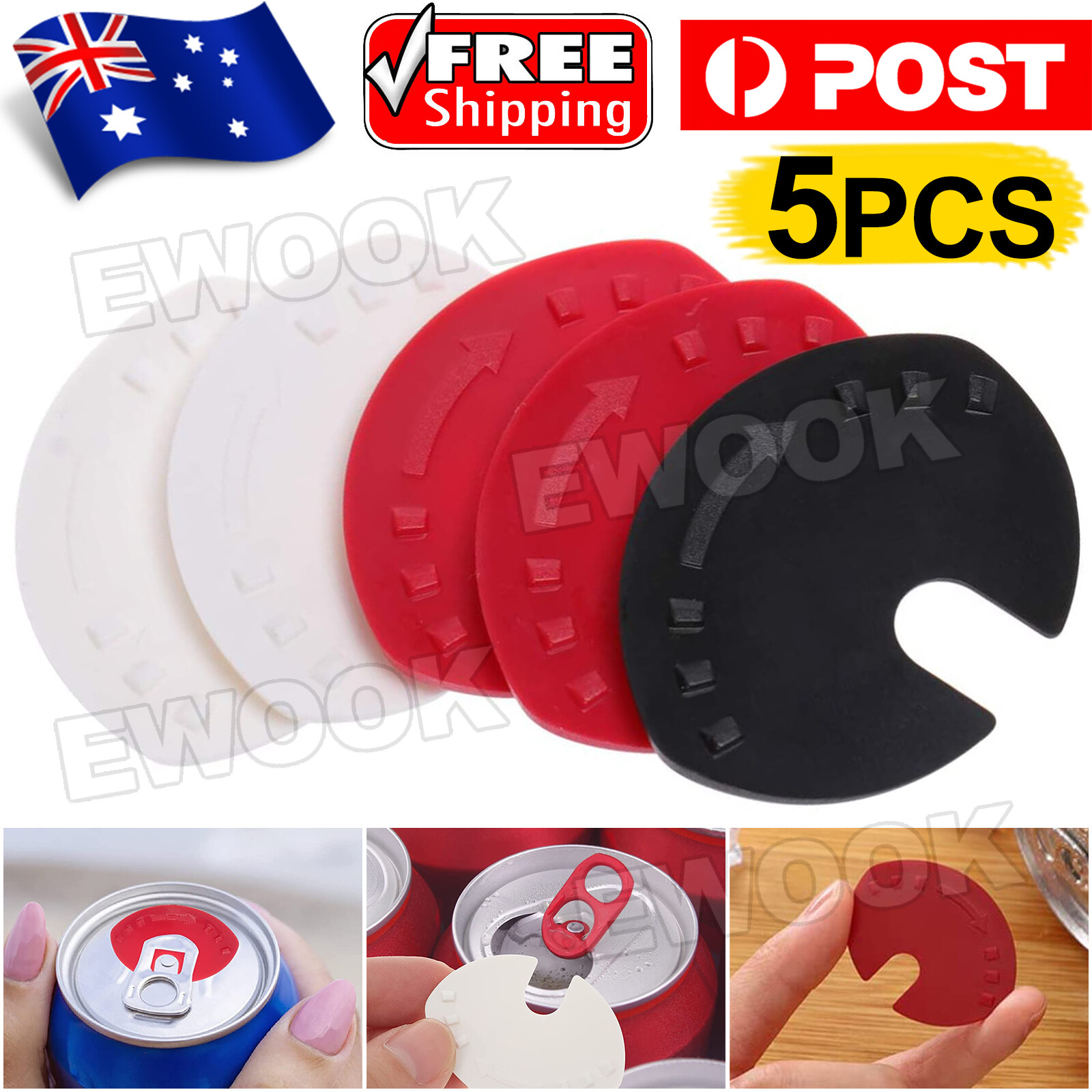 5pcs Beverage Can Lid Cap Soda Soft Drink Snaps Tops Cover Lock Sealer Protector