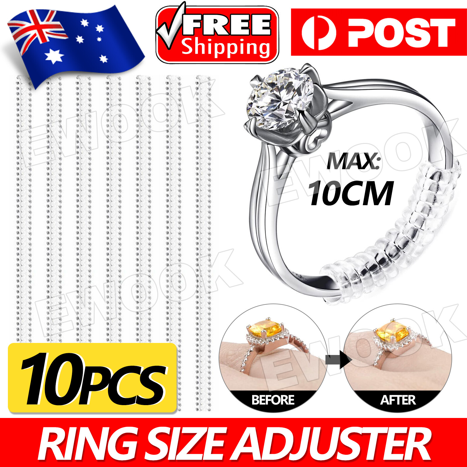 Ring Size Adjuster Reducer Spiral Invisible Snugs Guard Resizer Jewellery Tool