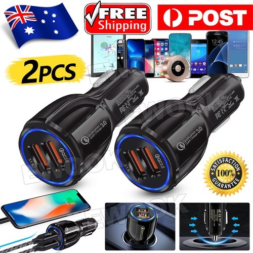 Fast Car Charger 3.1A USB Quick 2 Port Qualcomm QC3.0 Lighter Socket AU Charging