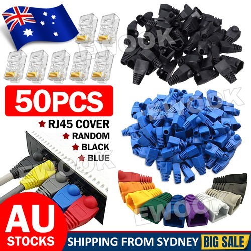 50x RJ45 Boot Cover Connector Modular Plug Network Lan Cable Cap Ethernet as