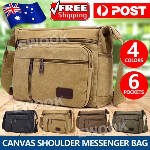 Retro Menapos Canvas Shoulder Messenger Bag Crossbody Satchel Travel Manapos AU