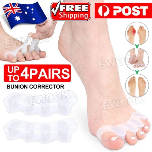 2x Silicone Gel Bunion Corrector Toe Separator Spreader Pain Relief Hallux Valgu