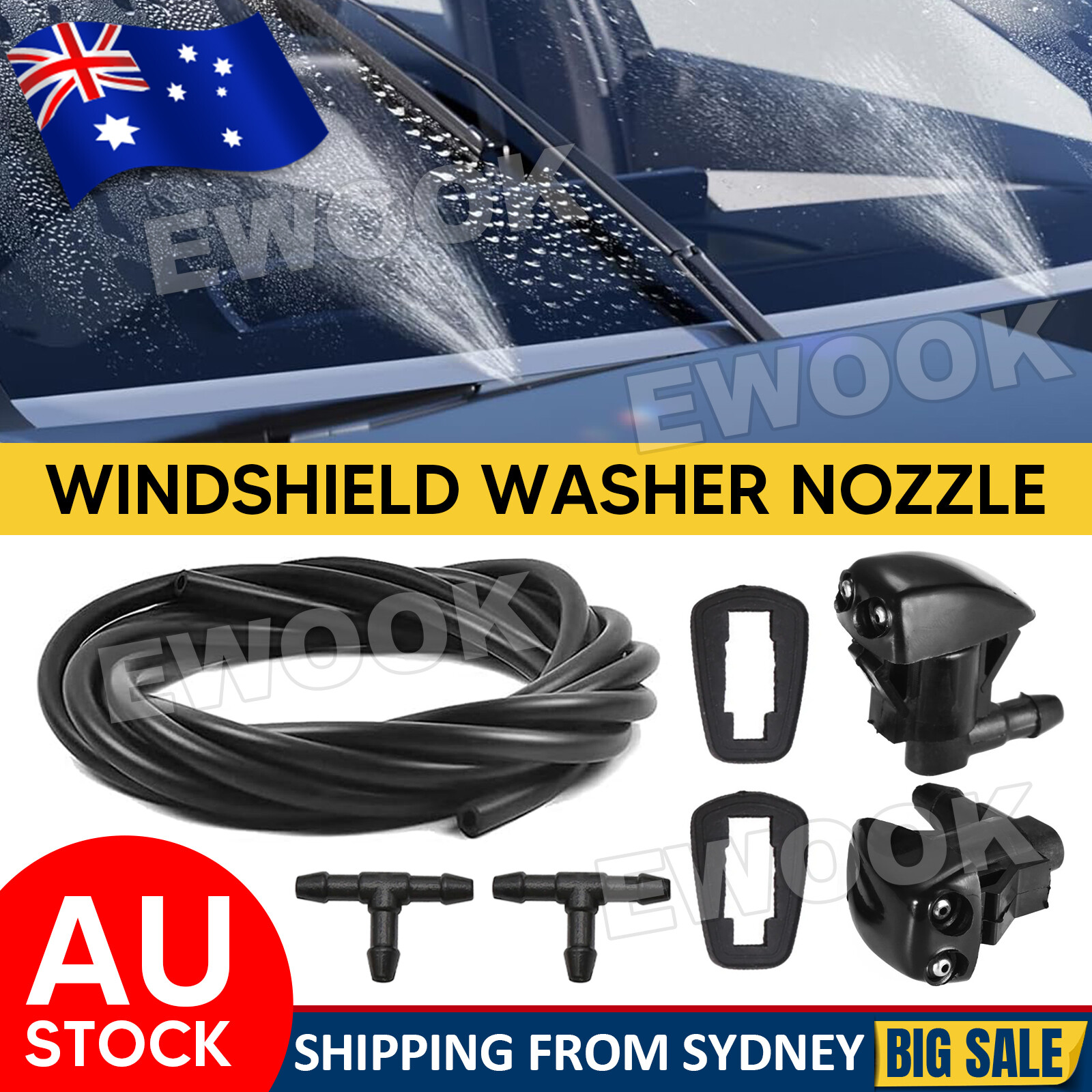 Windscreen Wiper Washer Spray Jet Nozzle Hose Kit for Jeep Grand Cherokee AU as