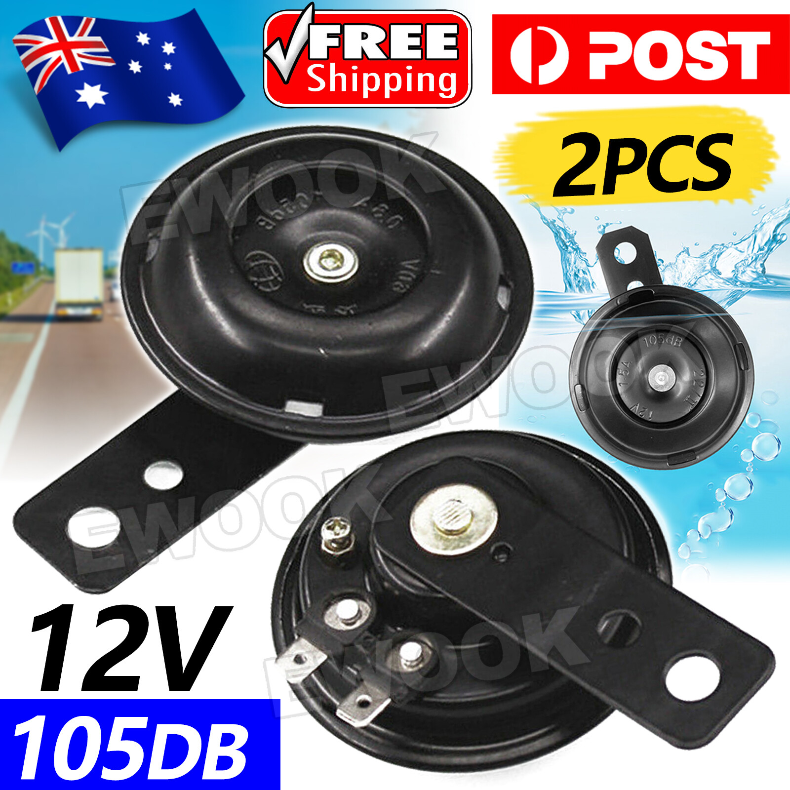 12V Super Loud 105dB Universal Motorcycle Car Electric Bike ATV Horn Waterproof