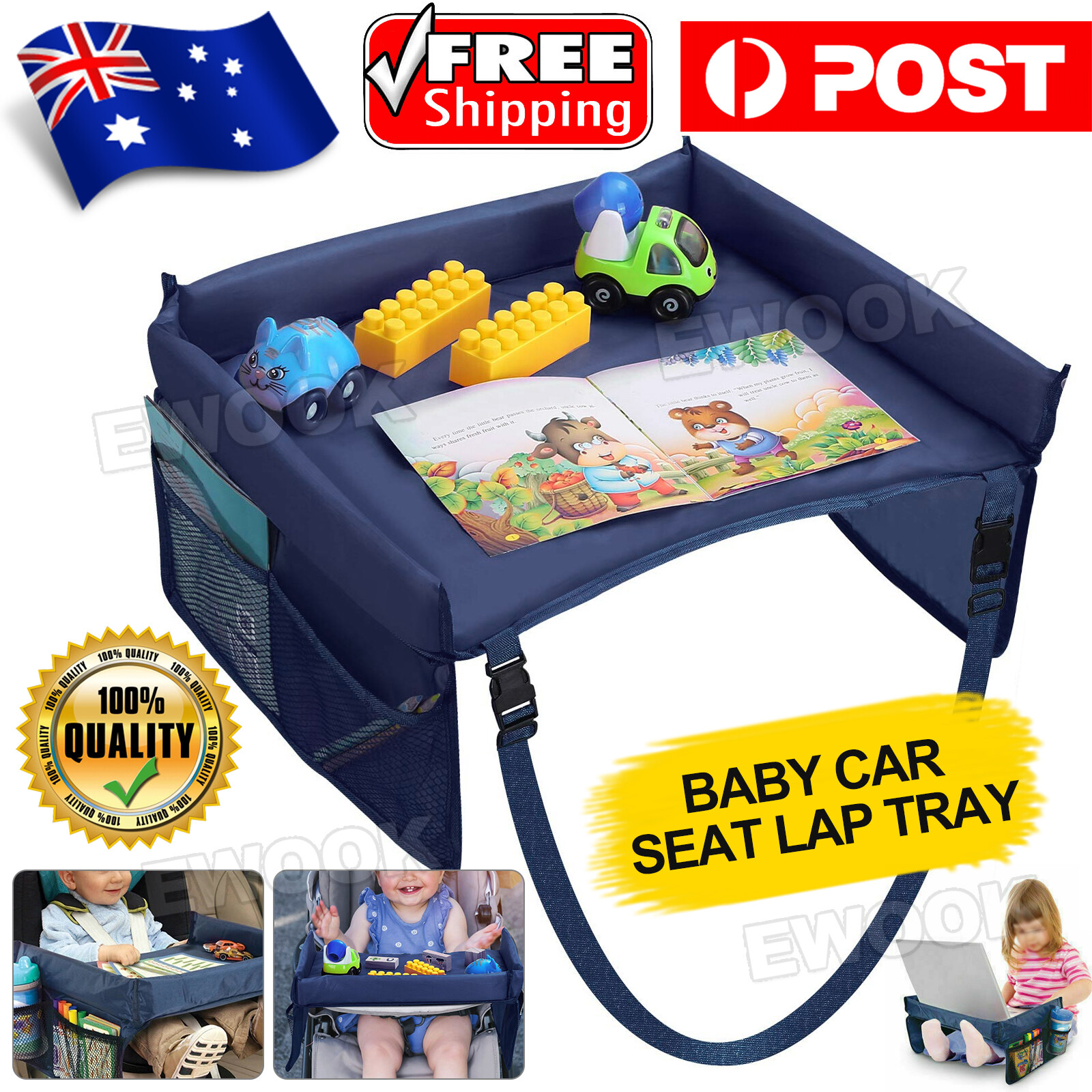 Baby Car Safety Seat Lap Tray Portable Table Snack Kid Travel Play Pushchair