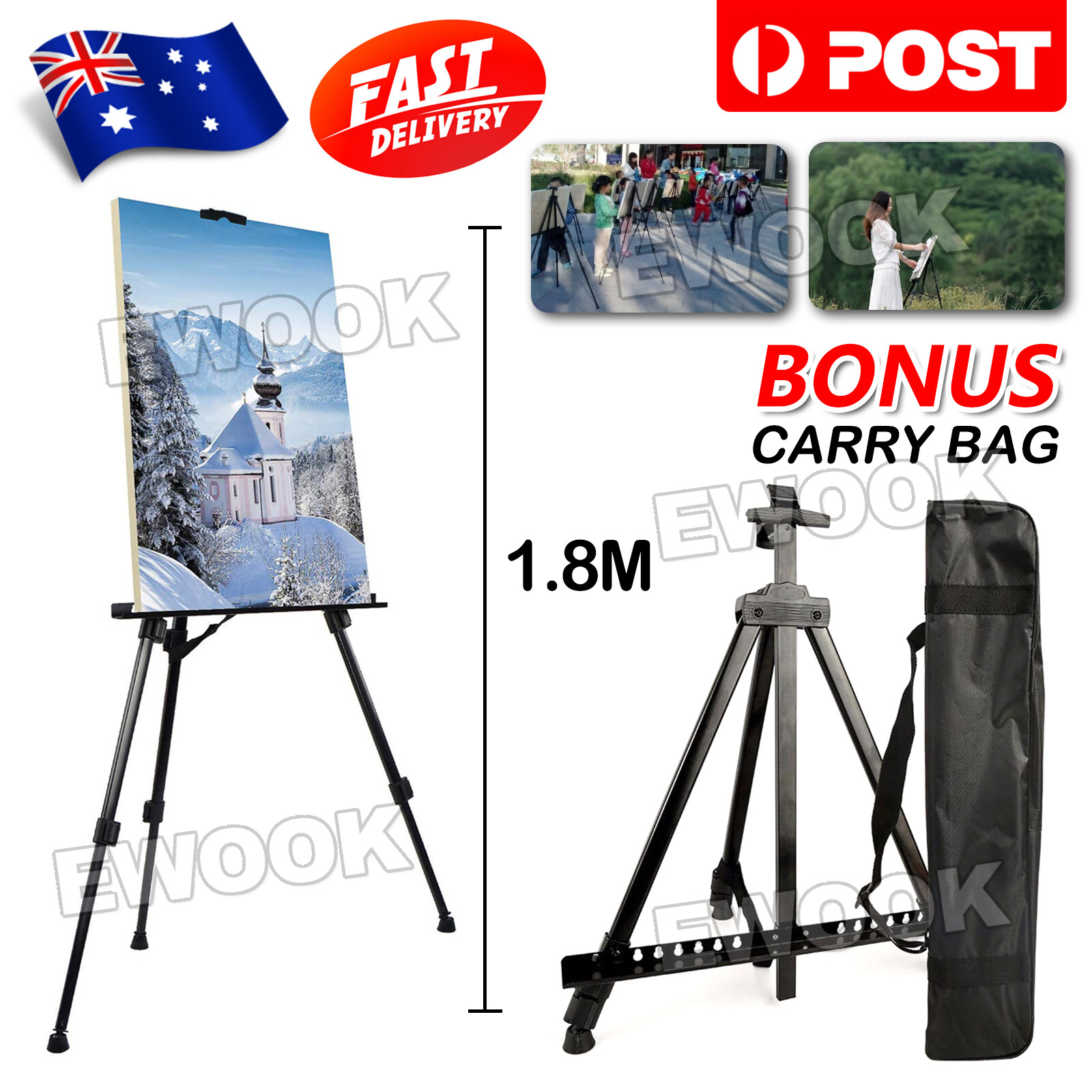 Unbranded/Generic 1.8M Adjustable Stand Tripod Easel Display Drawing Board