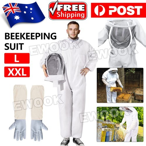 Full Beekeeping Suit Bee Heavy Duty with Leather Ventilated Keeping Gloves Other