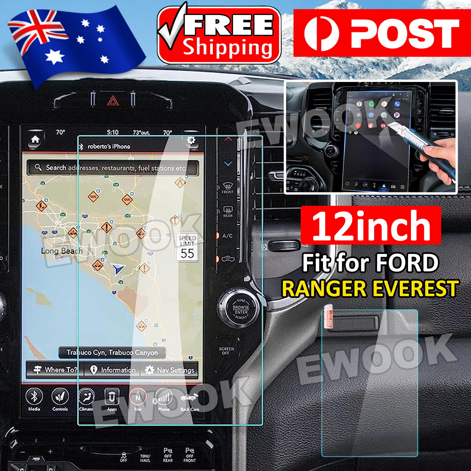 Screen Protector For True Fit Next Gen Ranger Everest 12 Wildtrak Raptor film