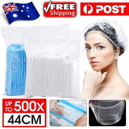 Up to 500x Disposable Shower Caps Hair Processing For Spa Hotel Home stretched