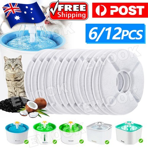 6/12Pcs Carbon Filters Water Fountain Replacement For Pet Dog Cat Drinking