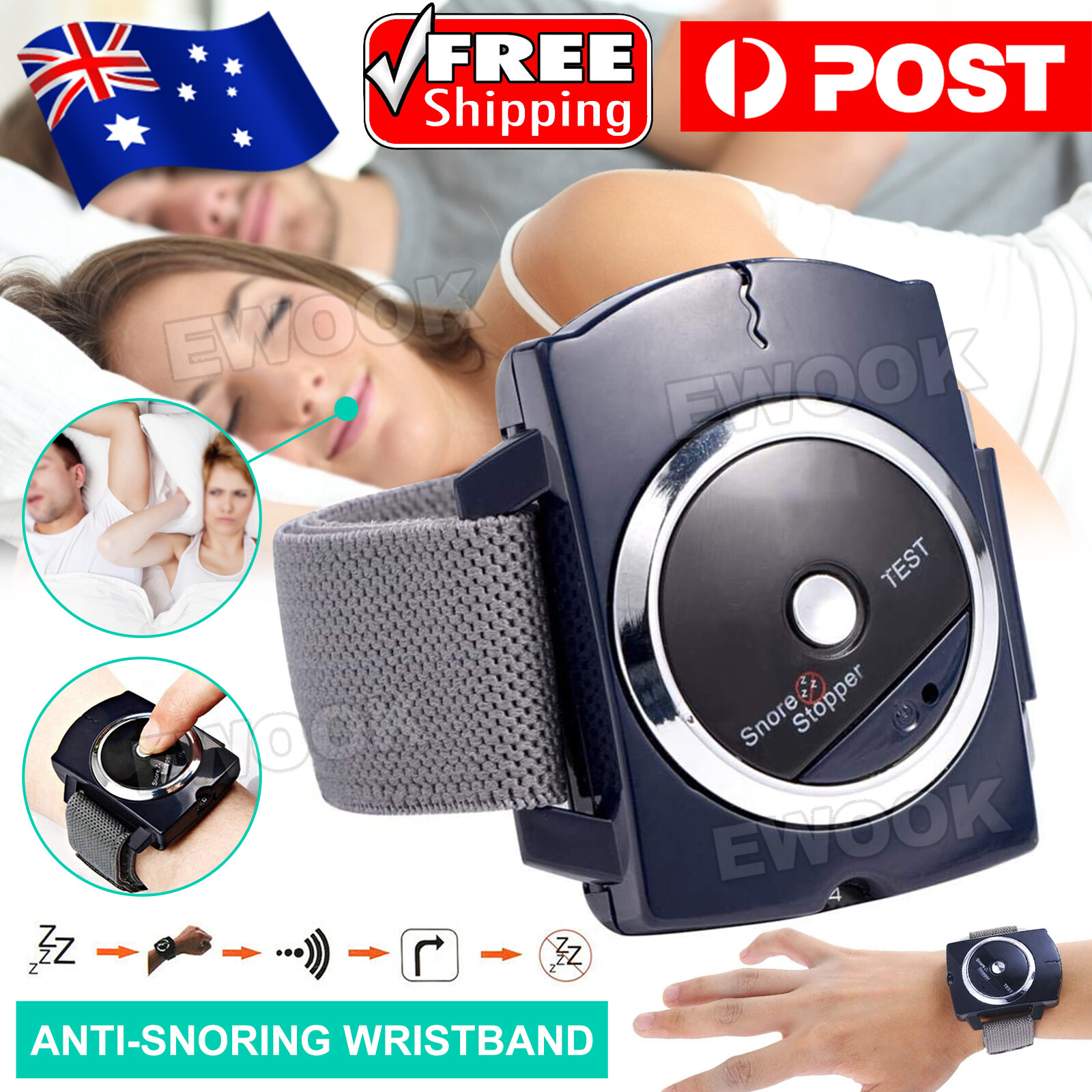 Anti-Snoring Wristband Device Sleep Connection Anti Snore Bracelet Aid Sleeping