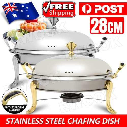 28cm Commercial Chafing Dish Buffet Chafer Food Warmer Stainless Steel Pot AU