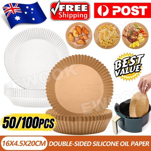 100pcs Air Fryer Disposable Paper Liner Set Non-Stick Pan Parchment Baking fry